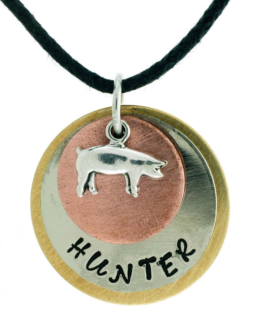 Stock Show & Farm Animal Name Necklaces With Adjustable Cord Etsy