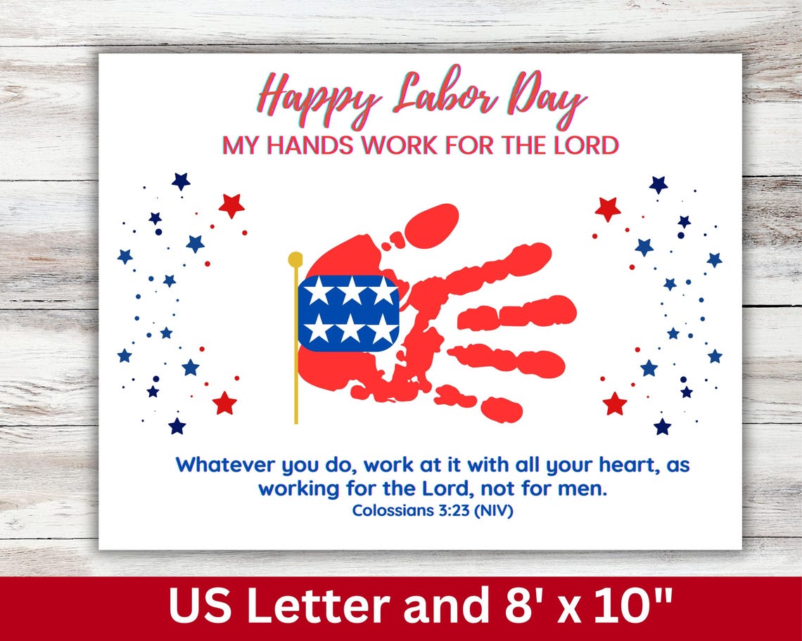 Christian Labor Day Handprint Craft, Sunday School Christian Crafts ...
