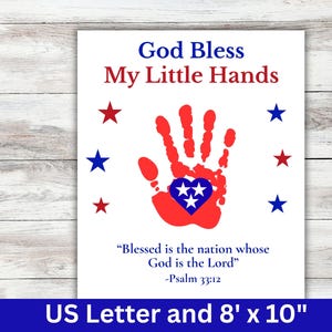 July 4th Handprint Craft, Christian Crafts Preschool, Sunday School Christian Crafts, Christianity Kid Craft, Independence Day Craft