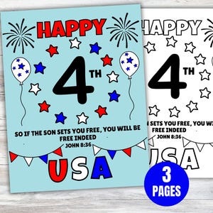 4th of July Coloring Pages, Christian Crafts Sunday School, Christianity for Kids Printable, Christian Activity for Kids