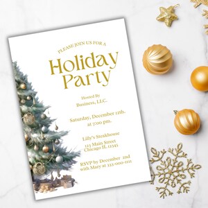 Christmas Party Invitation, Company Holiday Party Invite, Office Holiday Party Invite