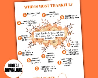 Who is Most Thankful Game, Thanksgiving Games, Friendsgiving Games, Thanksgiving Sunday School