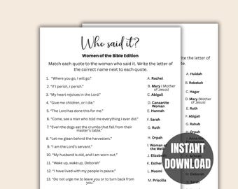 Who Said It Women of the Bible Game, Christian Retreat, Ladies Ministry Games, Bible Games for Seniors