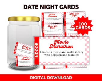Date Night Cards, Date Night Ideas, Date Night Jar, Couples Gift