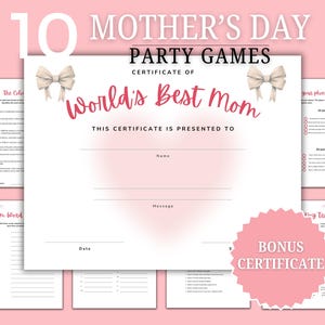 Mothers Day Brunch Games, Mother&#39;s Day Games Bundle, Mothers Day Trivia Game, Mother&#39;s Day Printable Games, Brunch Party Ideas
