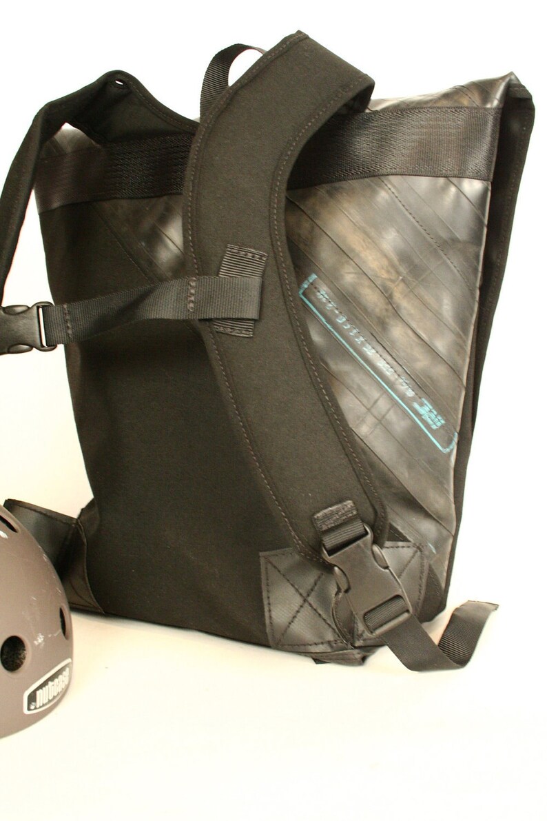 Recycled Bike Tube Backpack with Reinforced Bottom image 3