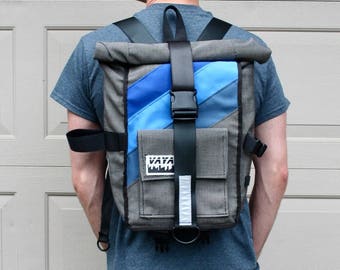 Grey and Blues Pannier Backpack