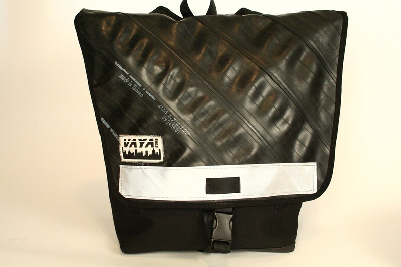 Recycled Bike Tube Backpack with Reinforced Bottom image 2