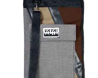 Tweed and Brown Drum Stick Bag