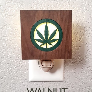 Cannabis Night light LED wall plug in, Pot leaf, Marijuana Hemp, all occasion gift. image 2