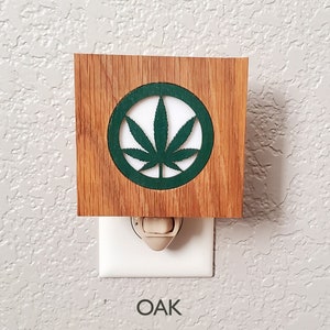 Cannabis Night light LED wall plug in, Pot leaf, Marijuana Hemp, all occasion gift. image 3
