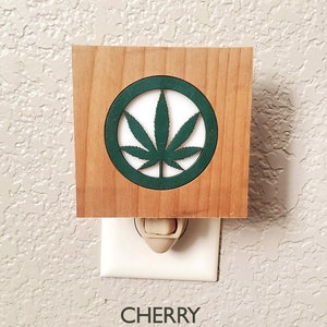 Cannabis Night light LED wall plug in, Pot leaf, Marijuana Hemp, all occasion gift. image 1