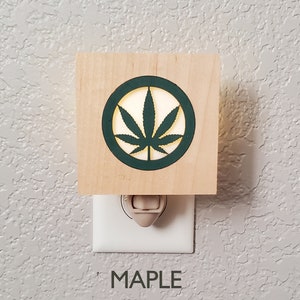 Cannabis Night light LED wall plug in, Pot leaf, Marijuana Hemp, all occasion gift. image 4