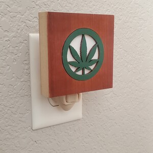 Cannabis Night light LED wall plug in, Pot leaf, Marijuana Hemp, all occasion gift. image 6