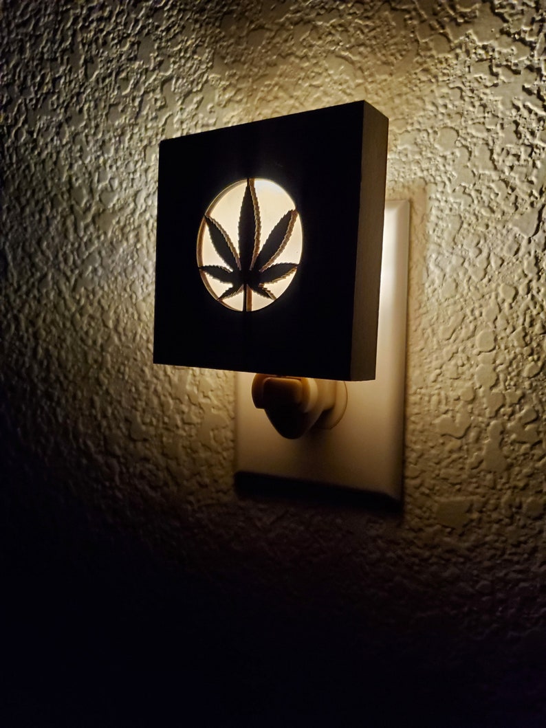 Cannabis Night light LED wall plug in, Pot leaf, Marijuana Hemp, all occasion gift. image 8