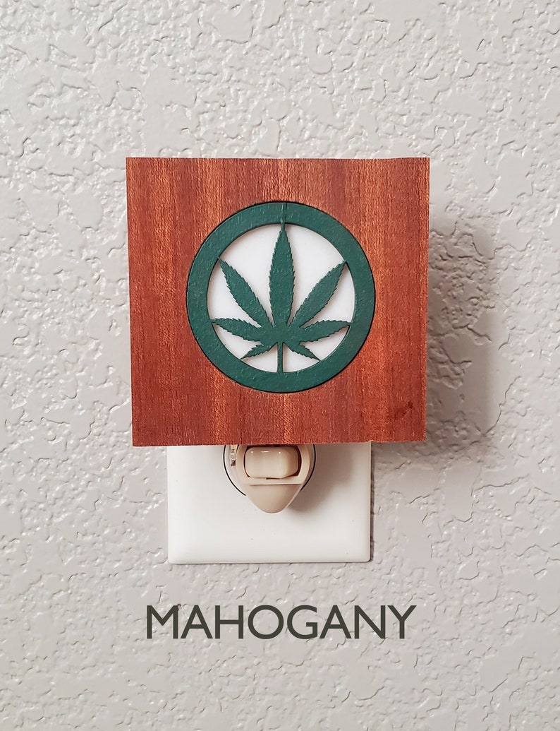 Cannabis Night light LED wall plug in, Pot leaf, Marijuana Hemp, all occasion gift. image 5