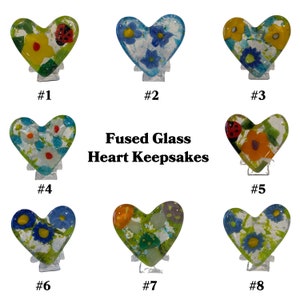 Fused Glass Heart Keepsakes - Multiple Colors and Styles