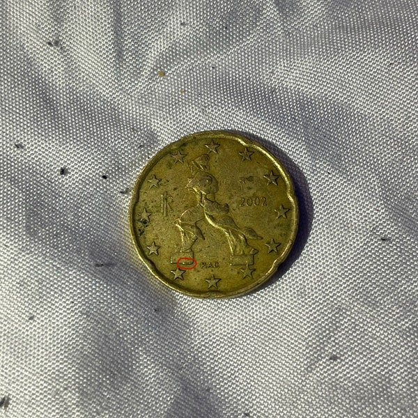 20 Euro Cent Coin-Italy 2002,misprinting