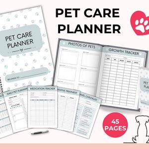 Digitale huisdierverzorgingsplanner met PLR-doorverkooprechten, gezondheidstracker, medische planner, canva + pdf afbeelding 9