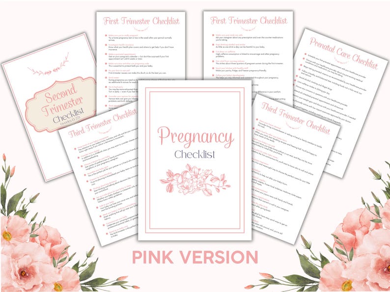 Pregnancy Checklist Planner with PLR Resell Rights, First Time Mom, Canva + PDF image 3