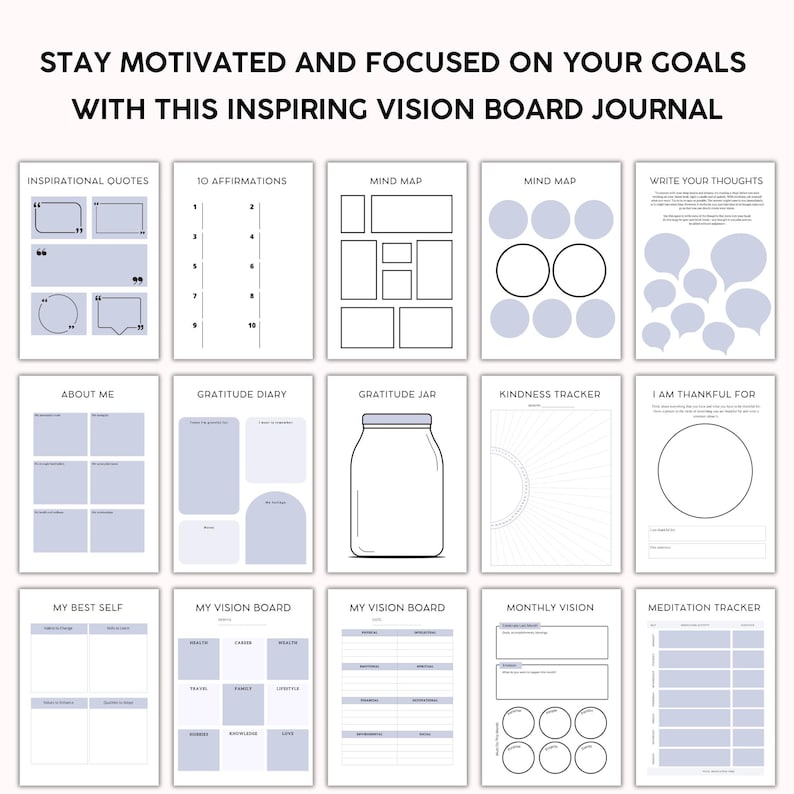 Vision Board Journal, Dream Manifestation, Law of Attraction, Goal Planning, Canva + PDF, PLR Resell Rights image 2