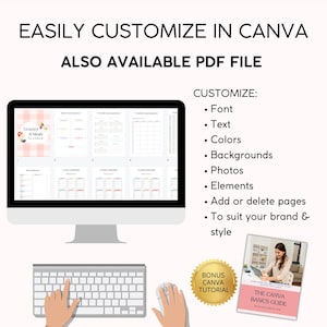 Grocery & Meal Planner, Calories Food Tracker, Food Stickers Bonus, Canva + PDF, PLR Resell Rights image 9