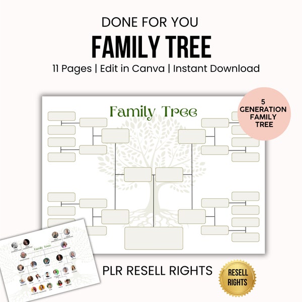 Family Tree Template Etsy Family Tree Template Etsy