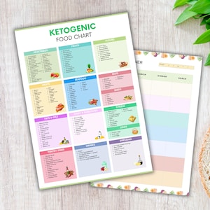 Keto Food Chart, Ketogenic Diet Poster, Weekly Meal Planner, Canva + PDF, PLR Resell Rights image 7