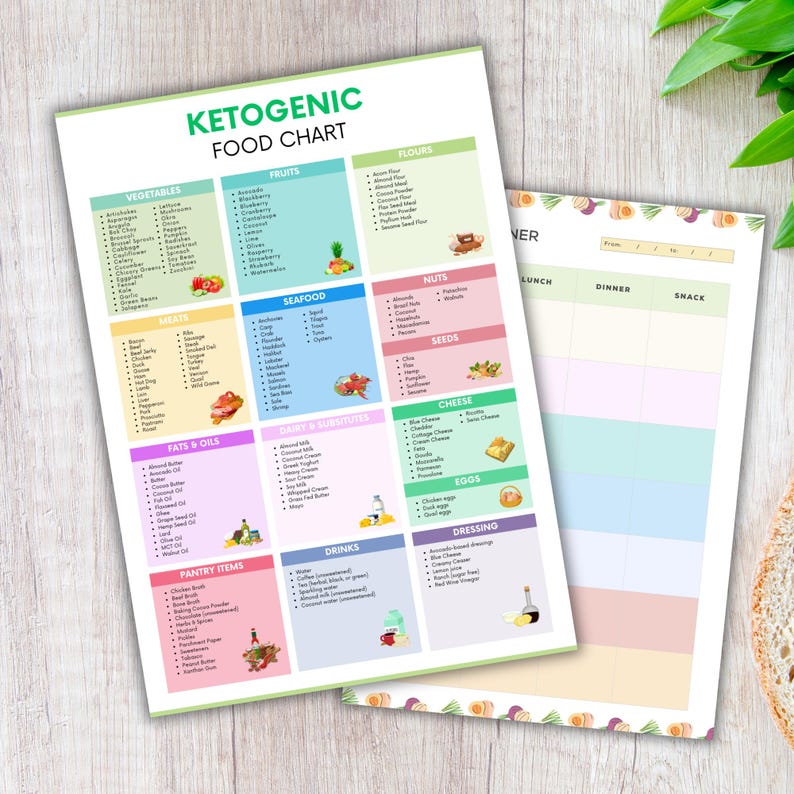 Keto Food Chart, Ketogenic Diet Poster, Weekly Meal Planner, Canva + PDF, PLR Resell Rights image 7