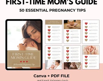 Pregnancy Tips Guide for New Moms: PLR Resell Rights, Canva Template (Digital Download)