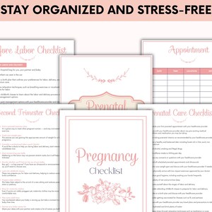 Pregnancy Checklist Planner with PLR Resell Rights, First Time Mom, Canva + PDF image 8