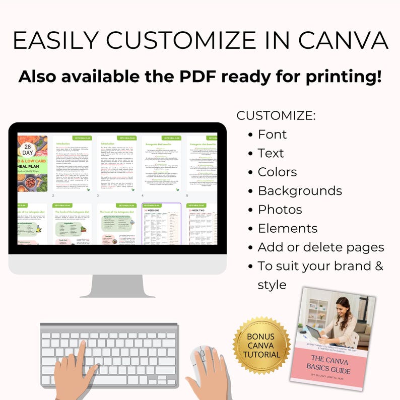 Planificador de comidas cetogénicas y bajas en carbohidratos con derechos de reventa PLR, pérdida de peso, recetas bajas en azúcar, Canva + PDF imagen 7