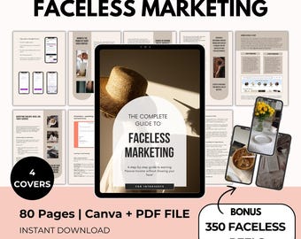 Faceless Digital Marketing Guide, Faceless Reels, MRR & PLR Wiederverkaufsrechte, Canva + PDF, Digital Download