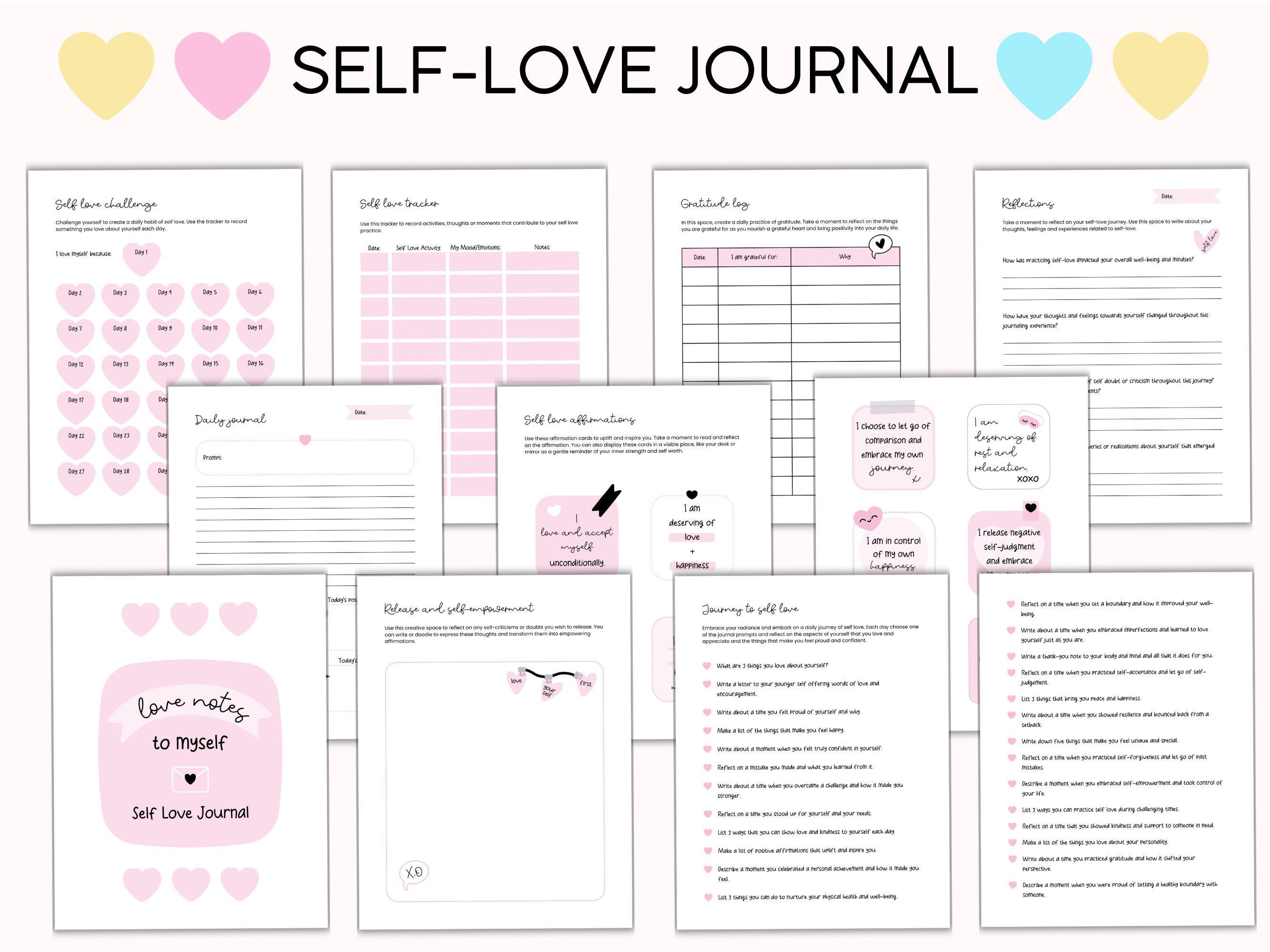 Self Love Journal, Mental Health, Canva Template, PLR Resell Rights ...