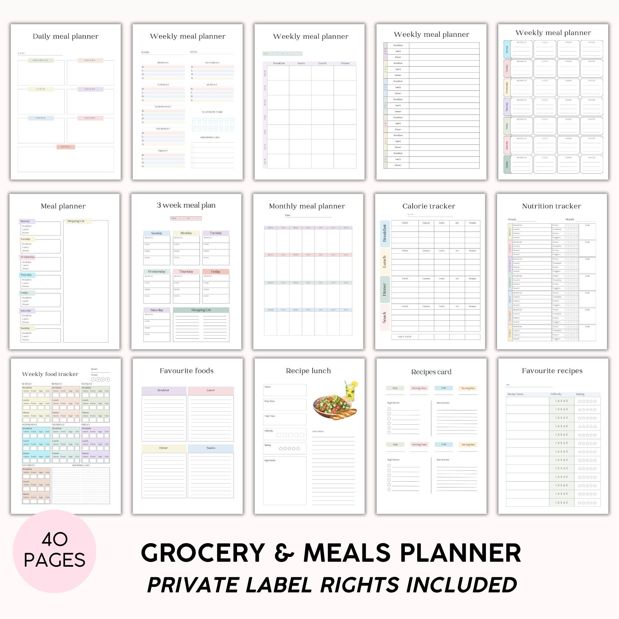 Caloreys Sticker Grocery & Meal Planner, Calories Food Tracker, Food Stickers Bonus ...