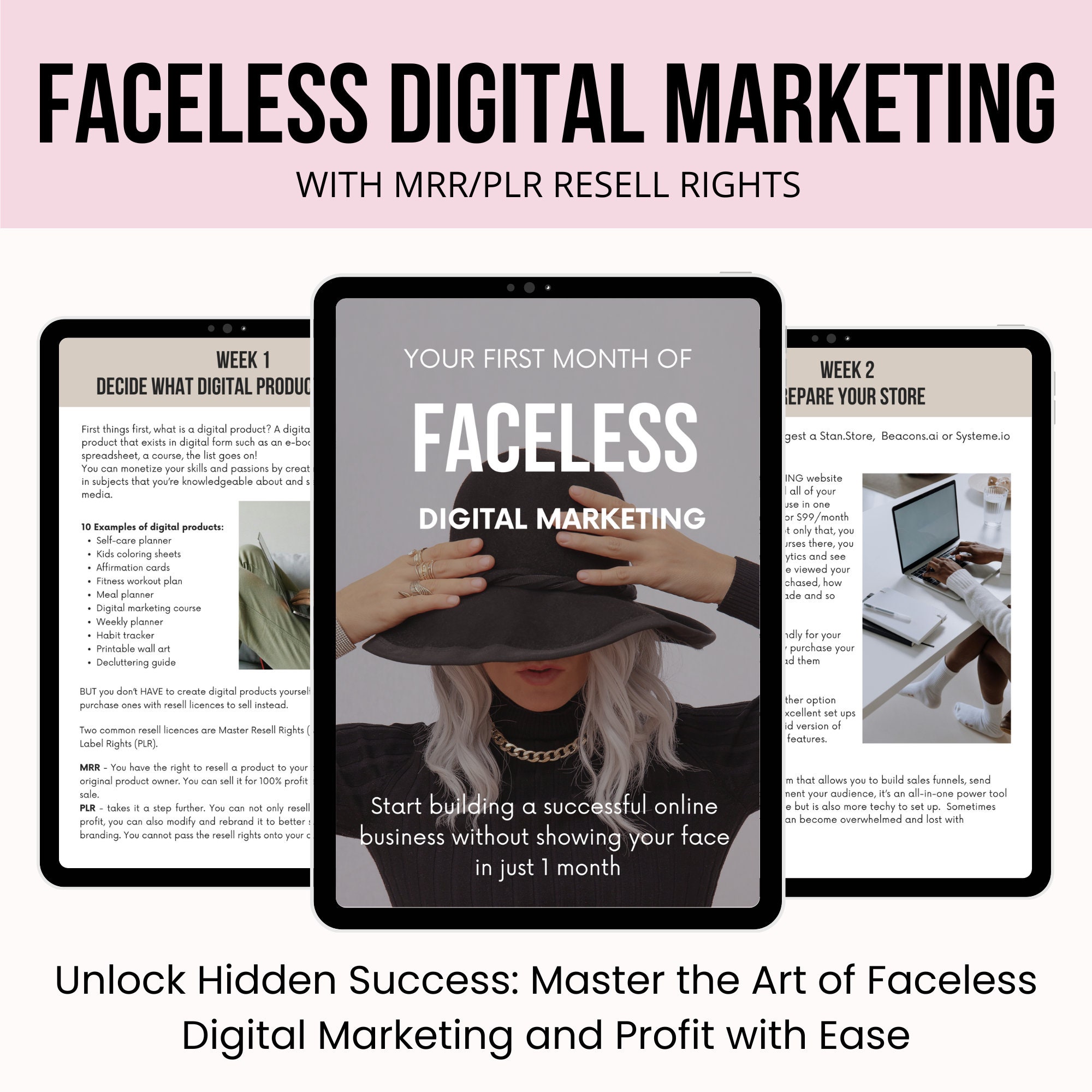 Faceless Digital Marketing Ebook With PLR and MRR, Learn and Resell ...