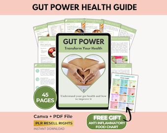 Guter Ratgeber, Ernährungs-Ebook, Rezepte für die entzündungshemmende Gesundheit, Mahlzeitenplaner, Canva + PDF, PLR Wiederverkaufsrechte