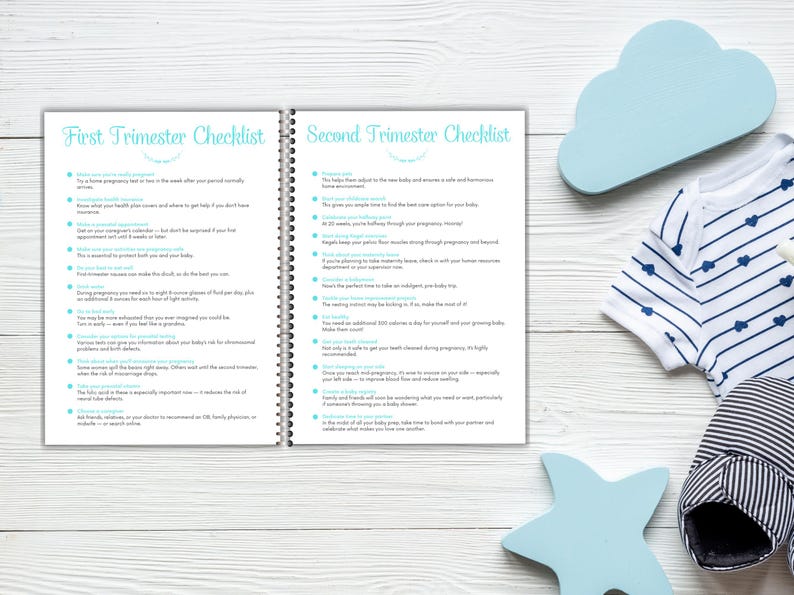 Pregnancy Checklist Planner with PLR Resell Rights, First Time Mom, Canva + PDF image 6