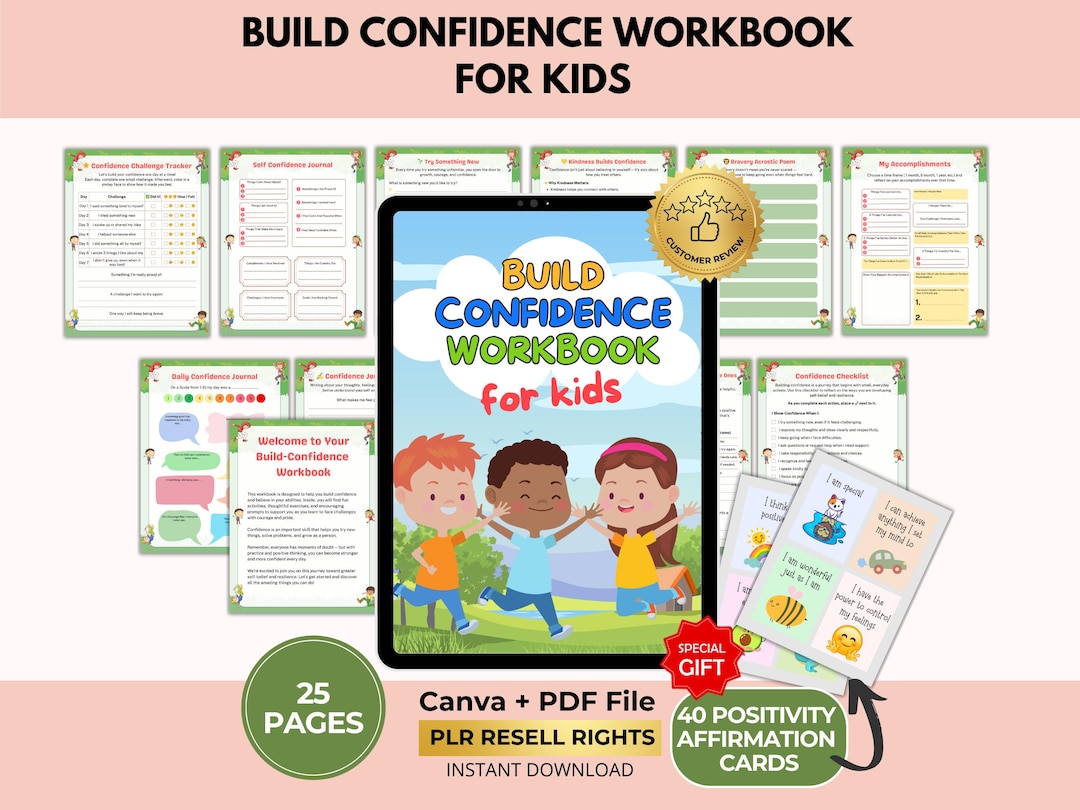 Self-esteem Workbook for Kids, Confidence Building, Mental Health, CBT ...