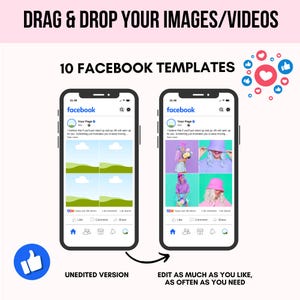 May include: A mockup of a Facebook post with a blue and white logo and the text "facebook" at the top. The post includes a photo of a green landscape with clouds and the text "Your Page" and "I believe that if you'll just stand up and go, we will open up for you. Something just motivates you to keep moving." The post also includes a like, comment, and share button. The post is on a white background.