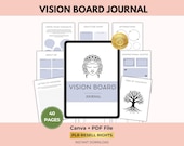 Vision Board Journal, Dream Manifestation, Law of Attraction, Goal Planning, Canva + PDF, PLR Resell Rights