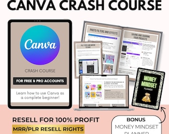 Canva Crash Course with Master Resell Rights and Private Label Rights, Done-for-You Canva Course to Resell for 100% Profit, MRR & PLR Guide