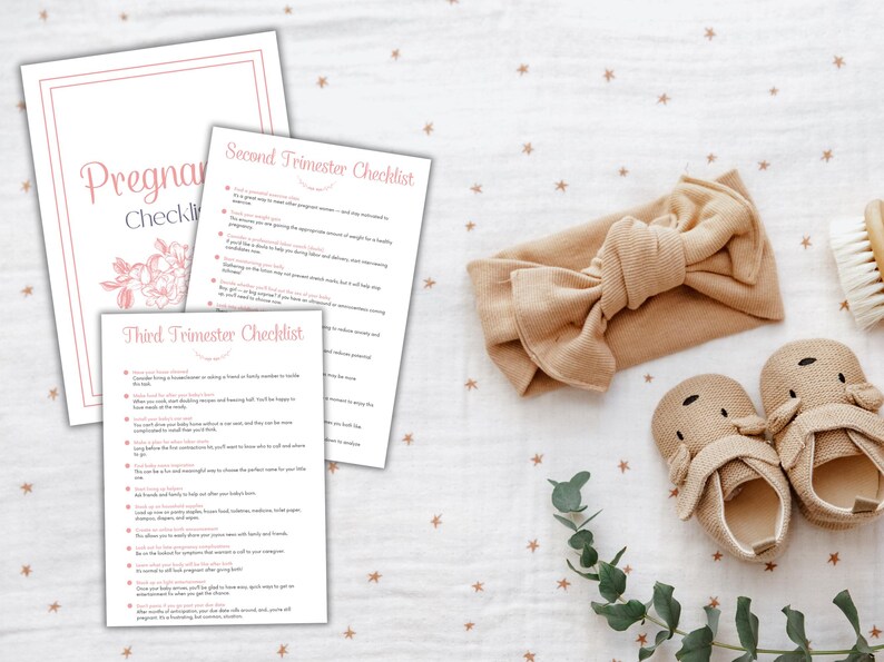 Pregnancy Checklist Planner with PLR Resell Rights, First Time Mom, Canva + PDF image 7