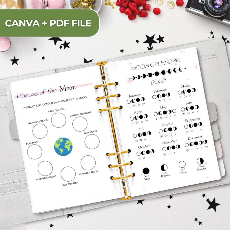 2026 Moon Planner With PLR Resell Rights, Lunar Phases Journal, Witchy ...