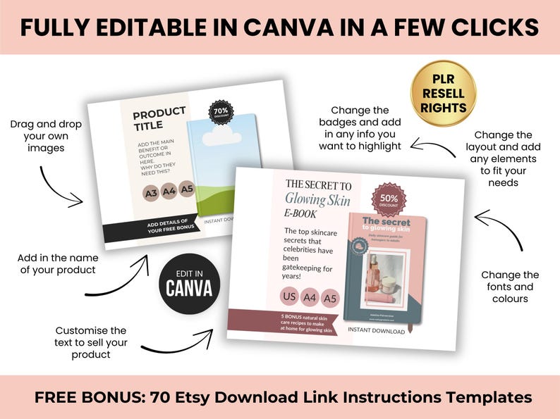 1700 Etsy Listing Mockup Template for Digital Products With PLR ...