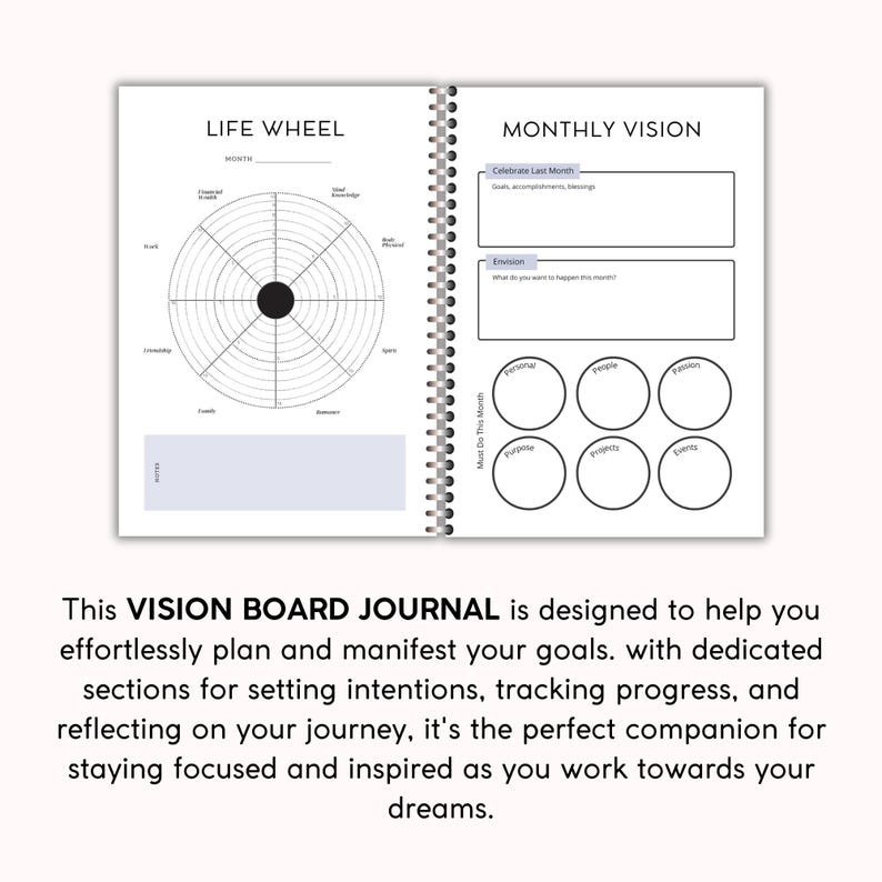 Vision Board Journal, Dream Manifestation, Law of Attraction, Goal Planning, Canva + PDF, PLR Resell Rights image 4