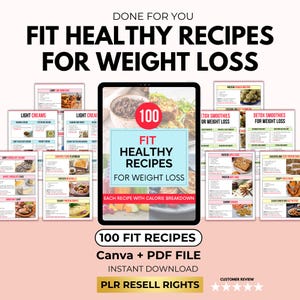 Fit Healthy Recipes For Weight Loss and Muscle Gain, Protein Food Guide, High Protein Recipes, Meal Plan, Keto Diet, PLR Resell Rights Canva