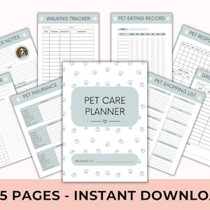 Digitale huisdierverzorgingsplanner met PLR-doorverkooprechten, gezondheidstracker, medische planner, canva + pdf afbeelding 3