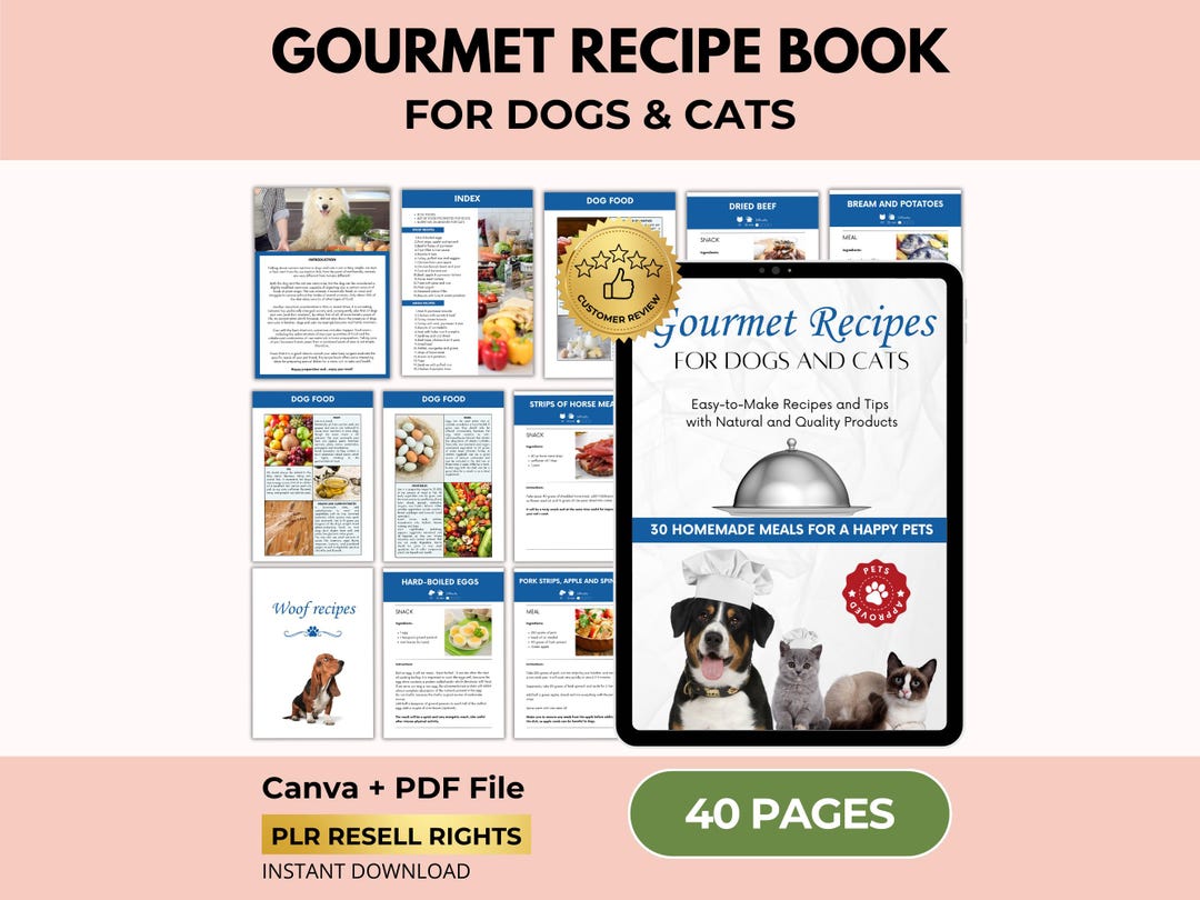 Buy Pet Recipe Book With PLR Resell Rights, Homemade Dog and Cat Treats  Gourmet Recipes, Pet Treats Cookbook, Canva + PDF Online in India - Etsy