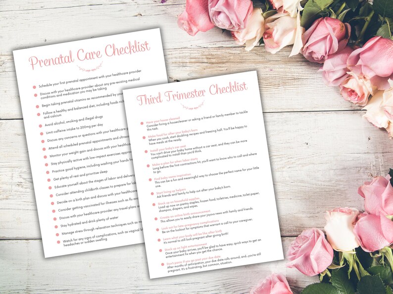 Pregnancy Checklist Planner with PLR Resell Rights, First Time Mom, Canva + PDF image 5